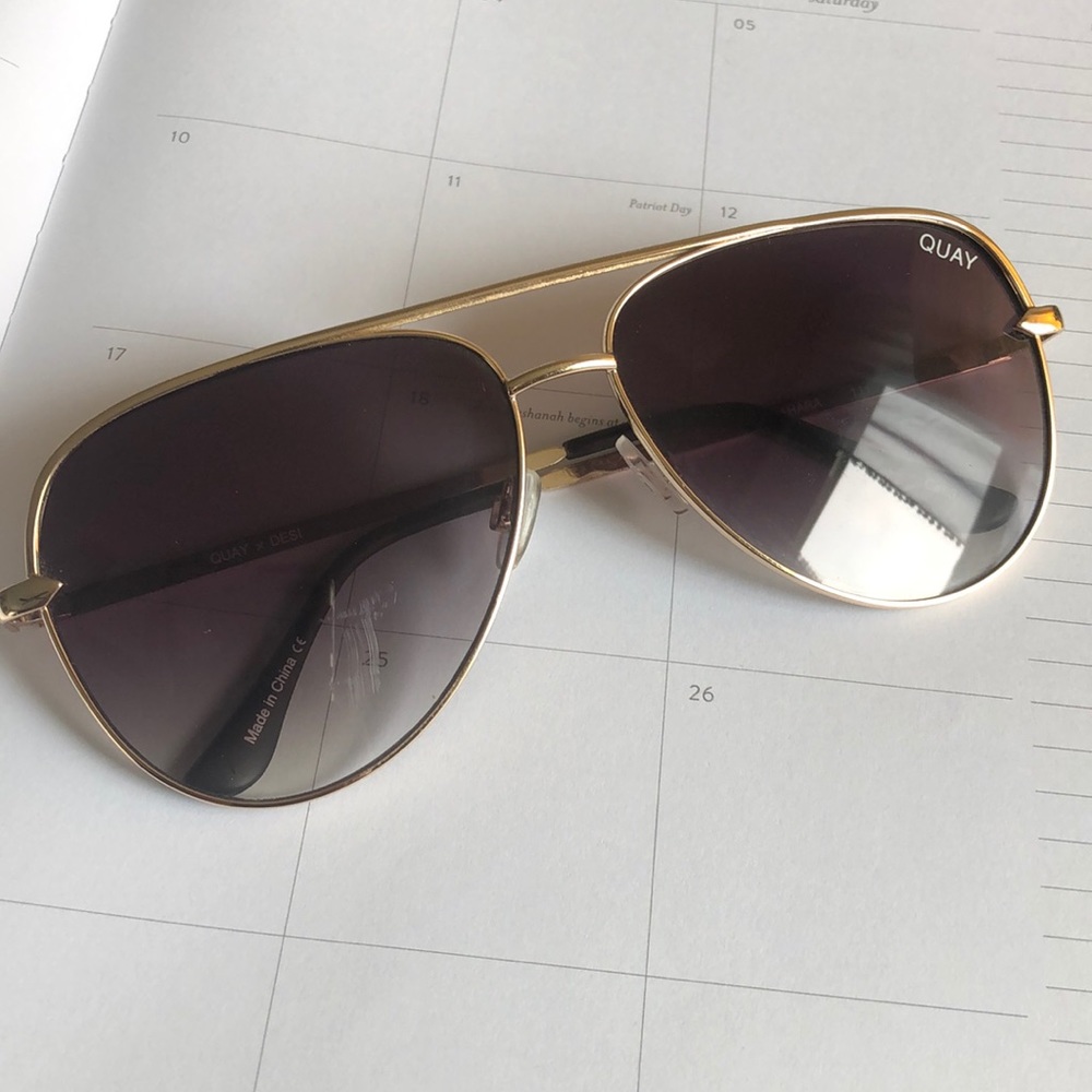 Smoke & Gold QuayXDesi High Key Sunglasses
